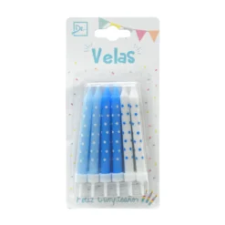 Velas Con Estrellas Azul x 12