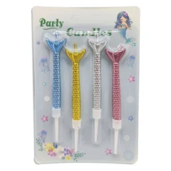 Vela de cumpleaños sirena x4